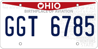 OH license plate GGT6785