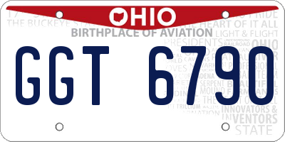 OH license plate GGT6790
