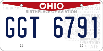OH license plate GGT6791