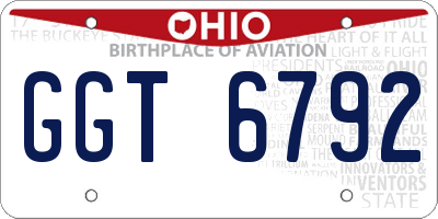 OH license plate GGT6792
