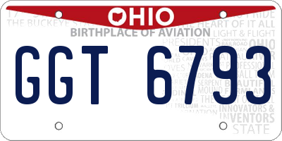 OH license plate GGT6793