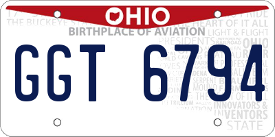 OH license plate GGT6794