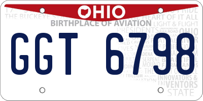 OH license plate GGT6798