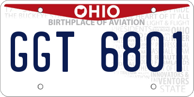 OH license plate GGT6801
