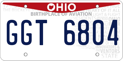 OH license plate GGT6804