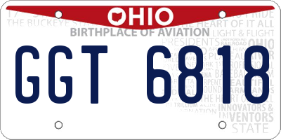 OH license plate GGT6818
