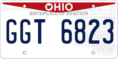 OH license plate GGT6823