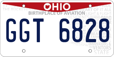 OH license plate GGT6828