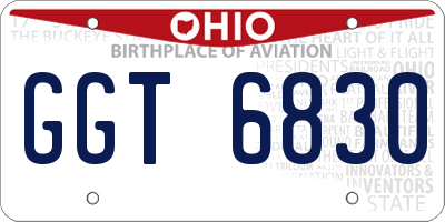 OH license plate GGT6830