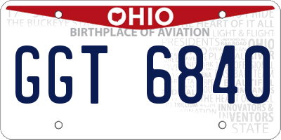 OH license plate GGT6840