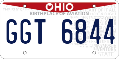 OH license plate GGT6844