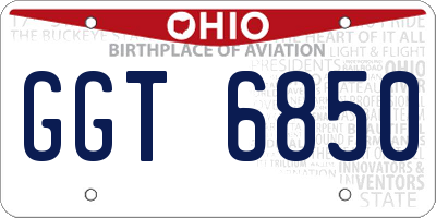 OH license plate GGT6850