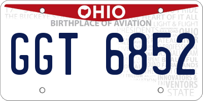 OH license plate GGT6852