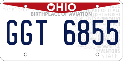 OH license plate GGT6855