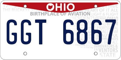 OH license plate GGT6867