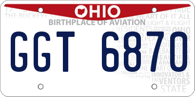OH license plate GGT6870
