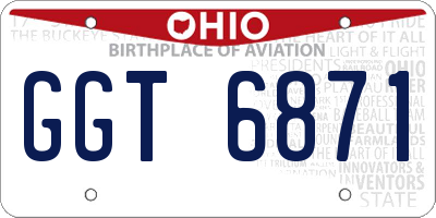 OH license plate GGT6871