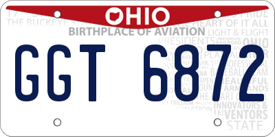 OH license plate GGT6872