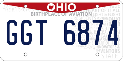 OH license plate GGT6874