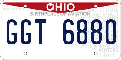 OH license plate GGT6880