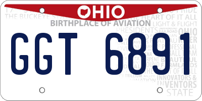 OH license plate GGT6891