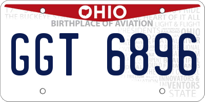 OH license plate GGT6896