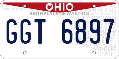 OH license plate GGT6897