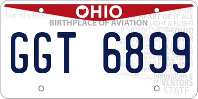 OH license plate GGT6899
