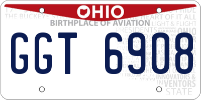 OH license plate GGT6908