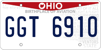 OH license plate GGT6910