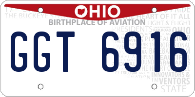 OH license plate GGT6916