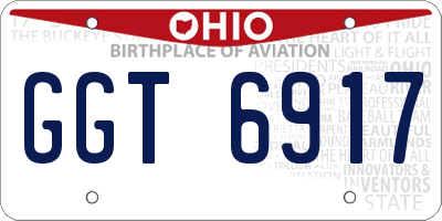 OH license plate GGT6917