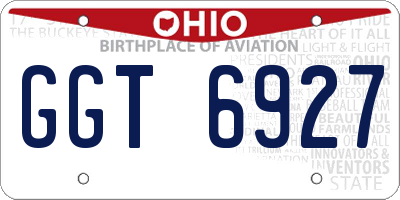 OH license plate GGT6927