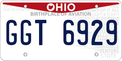 OH license plate GGT6929