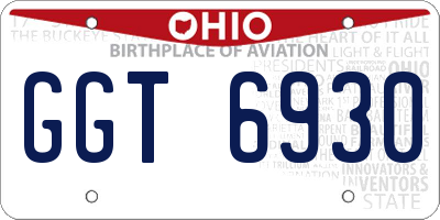 OH license plate GGT6930
