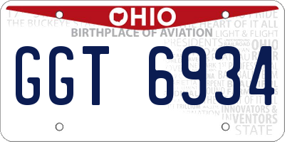 OH license plate GGT6934