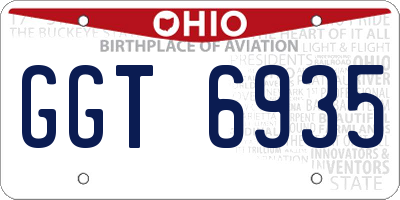 OH license plate GGT6935