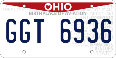 OH license plate GGT6936