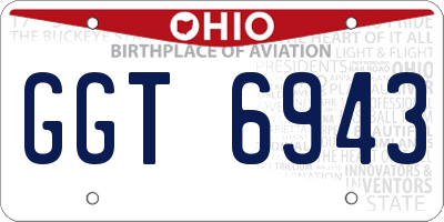 OH license plate GGT6943
