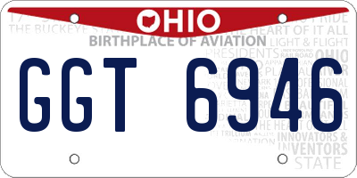 OH license plate GGT6946