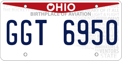 OH license plate GGT6950