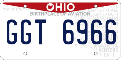 OH license plate GGT6966