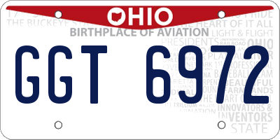 OH license plate GGT6972
