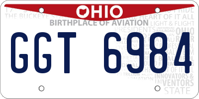 OH license plate GGT6984