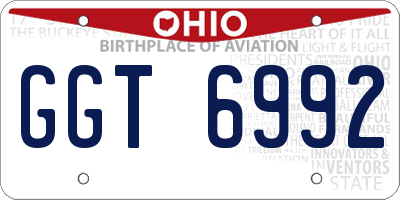 OH license plate GGT6992