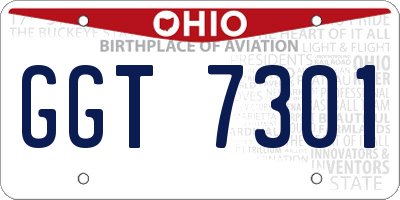 OH license plate GGT7301