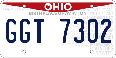 OH license plate GGT7302