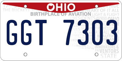 OH license plate GGT7303