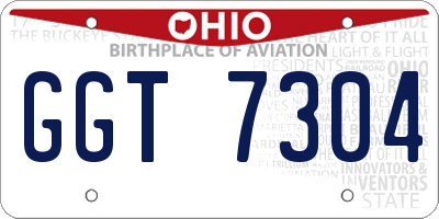 OH license plate GGT7304