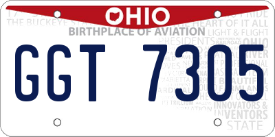 OH license plate GGT7305